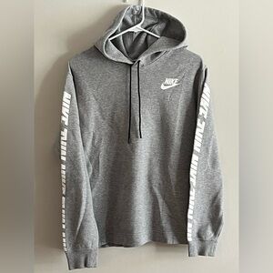 Nike Heather Gra Hoodie with Logo Sleeves & Pockets
